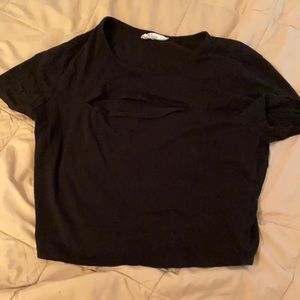 Like new - tillys - black cutout baby tee